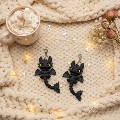 Dragon Flexi Keychain – Night Fury & Light Fury