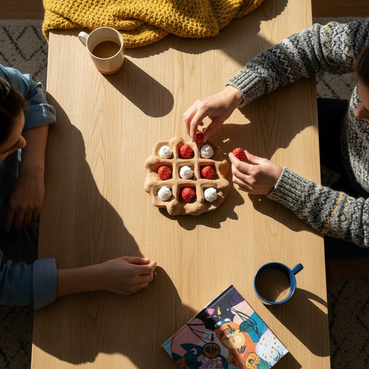 Waffle Tic Tac Toe Game - Strawberries & Cream