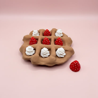 Waffle Tic Tac Toe Game - Strawberries & Cream