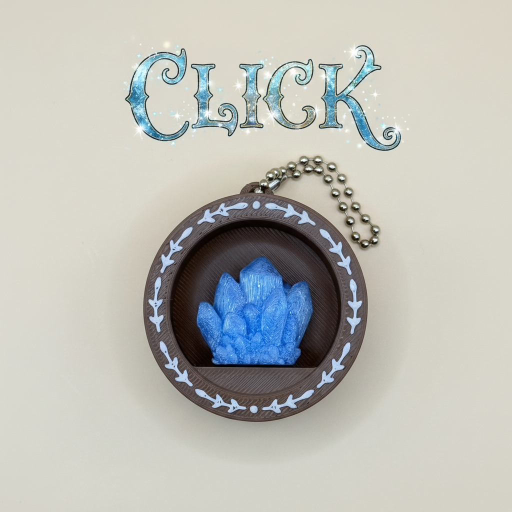 Clickity Book Nook Keychain with CLICK text