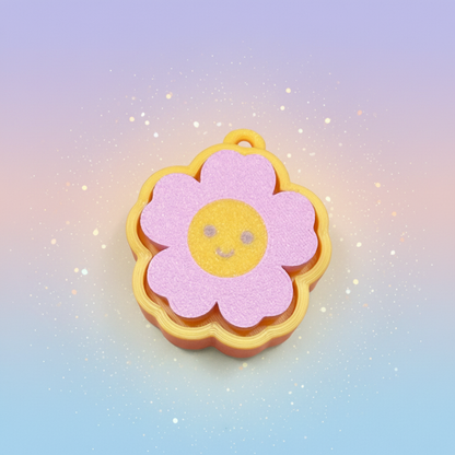 Clickity Flower Charm - Pink with enchanting background