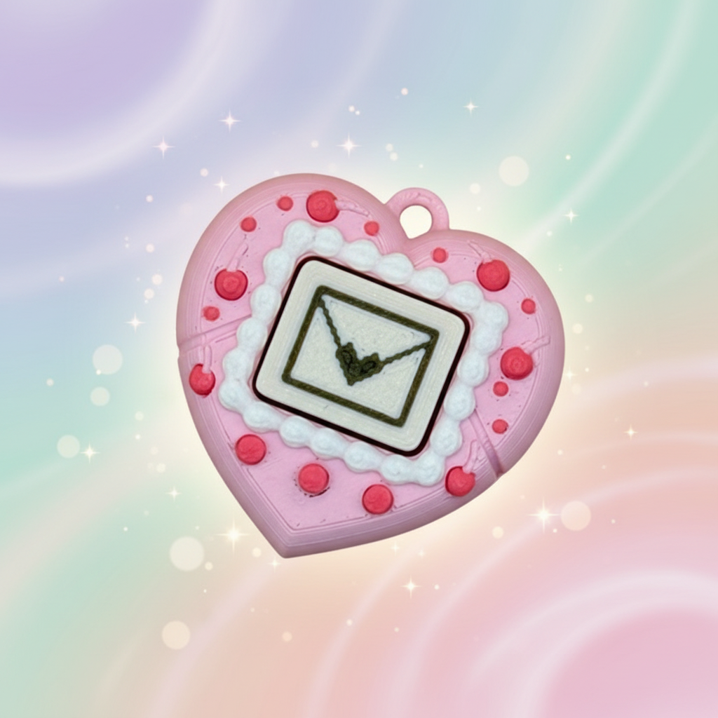 Clickity Gooshie light pink heart clicker - whimsical retro