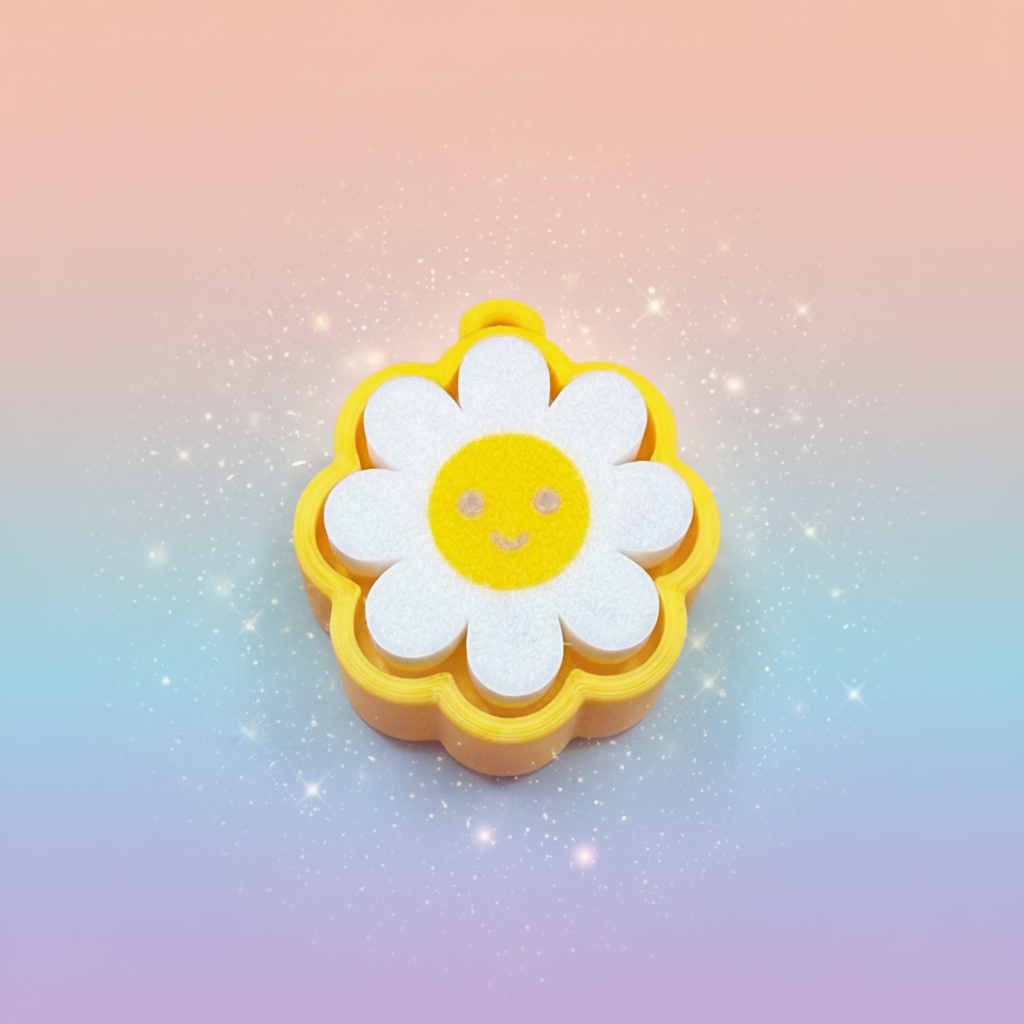 Clickity Flower Charm - White with enchanting background