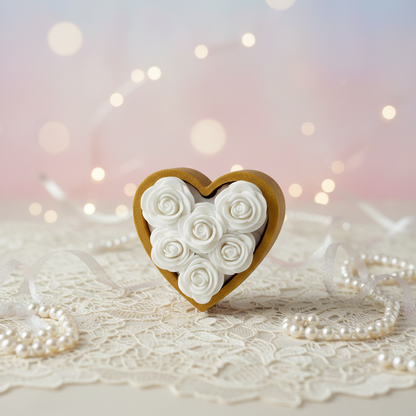Heart rose box - wedding favour style