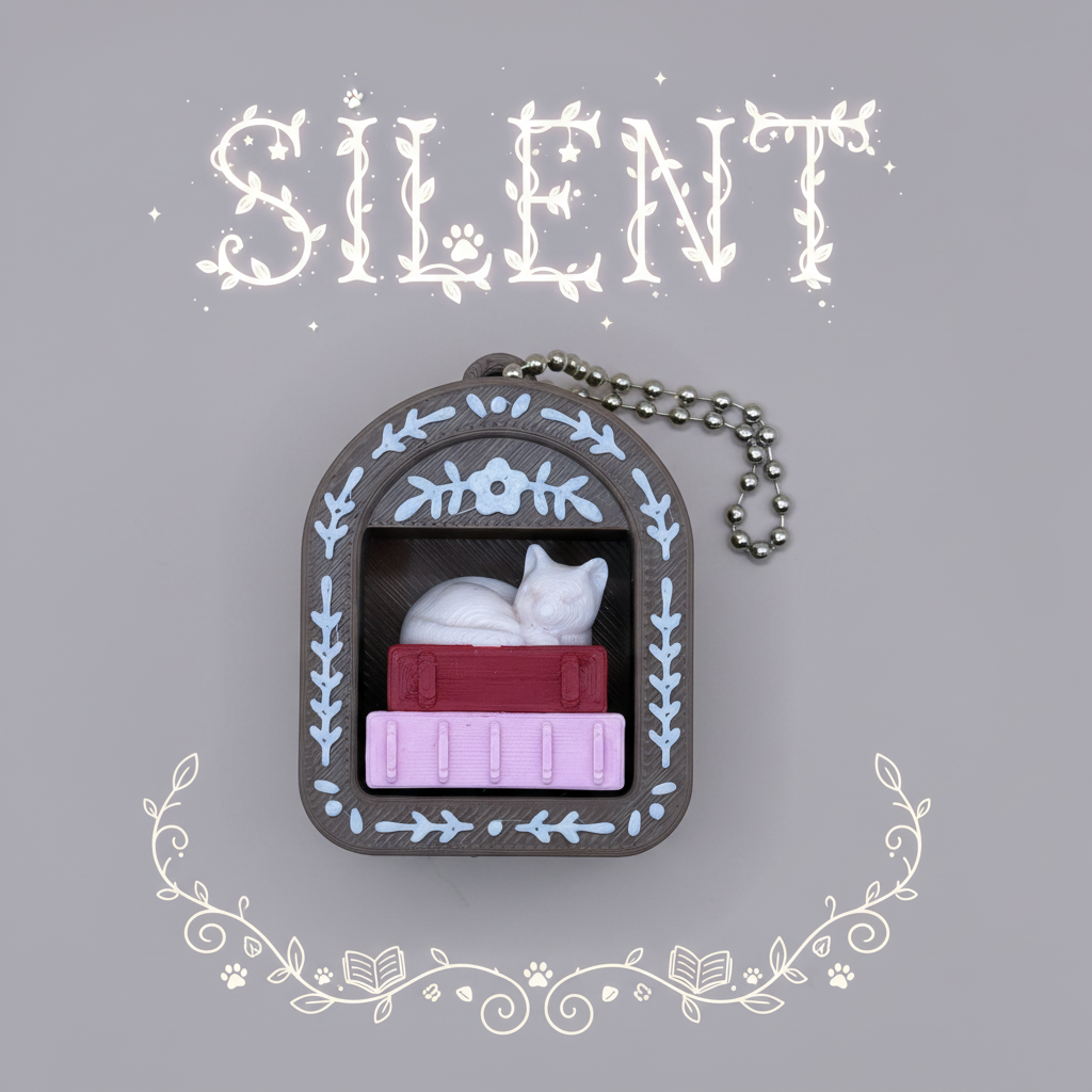 Clickity Book Nook Keychain - Cat's Book Nook SILENT