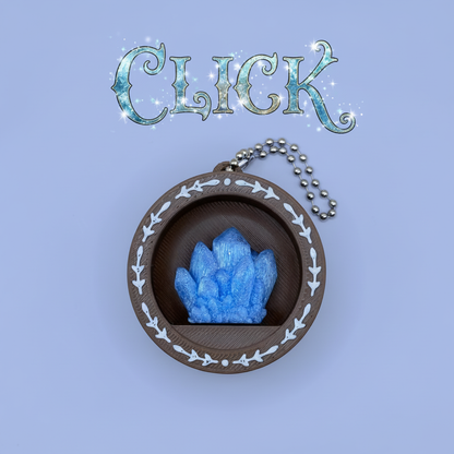 Clickity Book Nook Keychain - Magic Crystal with CLICK text
