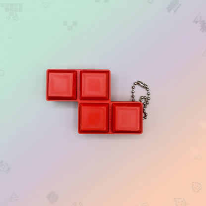 Red Z-shaped Tetris block clicker - light retro background