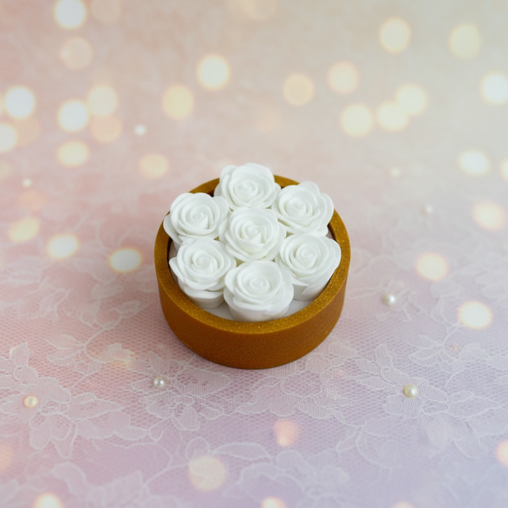Round rose box - wedding favour style