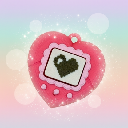 Clickity Gooshie pink heart clicker - whimsical retro