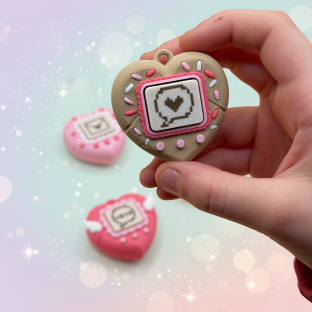Clickity Gooshie hand holding clicker - whimsical retro