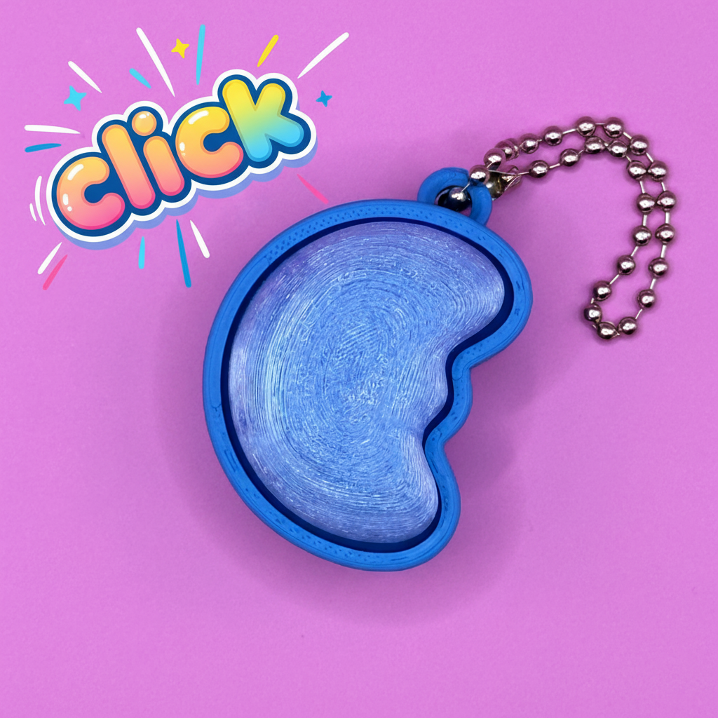 Moon keychain with click