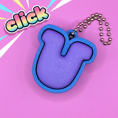 Peace sign keychain with click