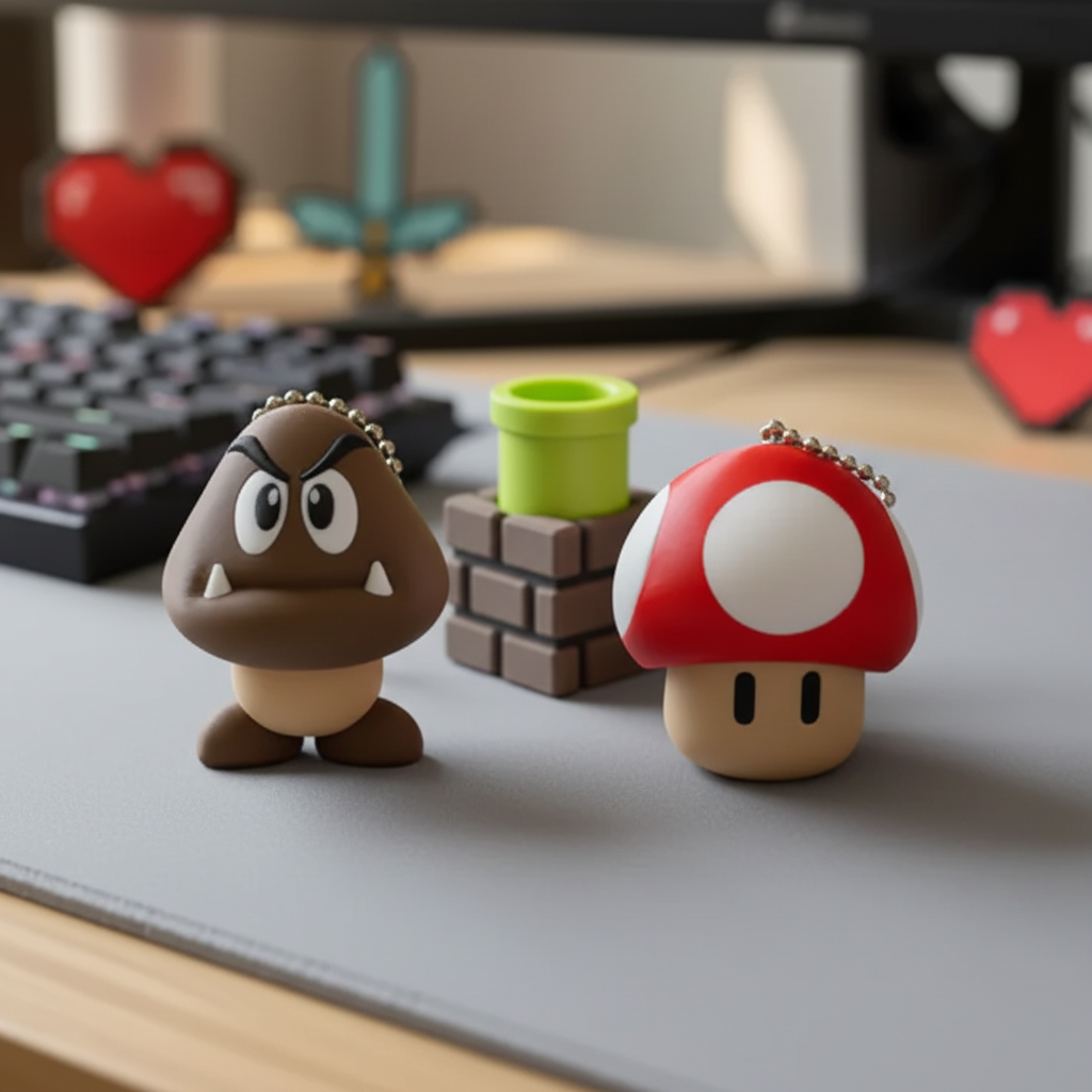 Power-Up Pals on light mouse mat