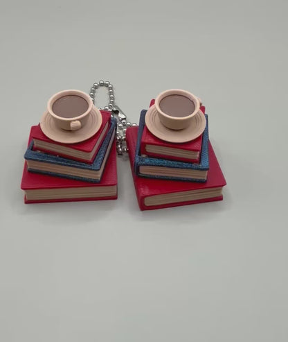 Clickity Bookish Fidget Clicker – Stacked Books & Coffee
