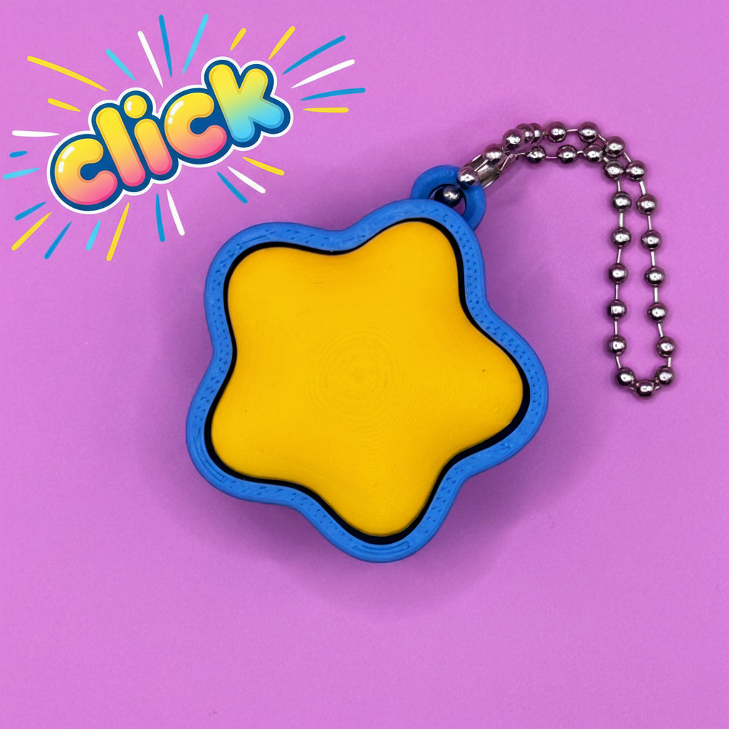 Star keychain with click